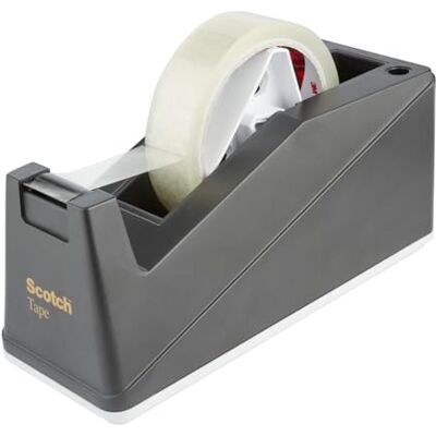 Scotch Dispensador para fita adesiva, modelo preto para fita até 25 mm x 66 m, uso profissional, dispensador recarregável para casa e escritório Scotch Dispensador para fita adesiva, modelo preto para fita até 25 mm x 66 m, uso profissional, dispensador recarregável para casa e escritório