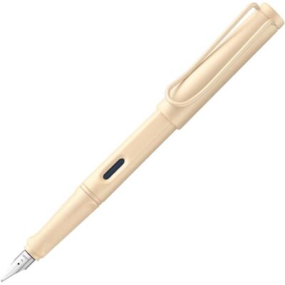 Lamy GmbH safari cozy 020 Caneta de tinta permanente, edição especial, moderna em cor creme, com cabo ergonômico e design atemporal, espessura da ponta F, modelo especial Lamy GmbH safari cozy 020 Caneta de tinta permanente, edição especial, moderna em cor creme, com cabo ergonômico e design atemporal, espessura da ponta F, modelo especial