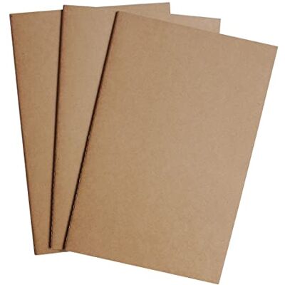 WANDERINGS Grande inserções para caderno de viagem, recargas para diário grande, 18 x 27 cm, 3 cadernos, 180 páginas em branco, peças de substituição para cadernos de viagem para diários, agendas WANDERINGS Grande inserções para caderno de viagem, recargas para diário grande, 18 x 27 cm, 3 cadernos, 180 páginas em branco, peças de substituição para cadernos de viagem para diários, agendas