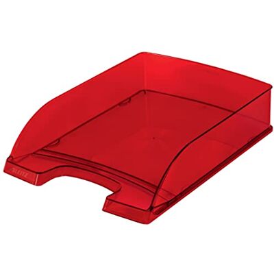 Leitz Bandeja de secretária (poliéster, vermelho, transparente, 255 x 357 x 70 mm, 280 g, A4) Leitz Bandeja de secretária (poliéster, vermelho, transparente, 255 x 357 x 70 mm, 280 g, A4)
