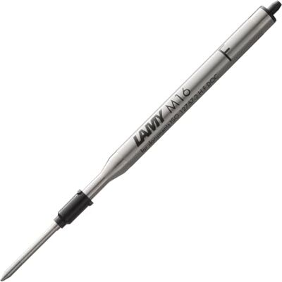 Lamy M16 recarga de caneta de grande capacidade, metal, substituição original para todos os modelos de canetas Indeleble, traço fino em tinta preta Lamy M16 recarga de caneta de grande capacidade, metal, substituição original para todos os modelos de canetas Indeleble, traço fino em tinta preta