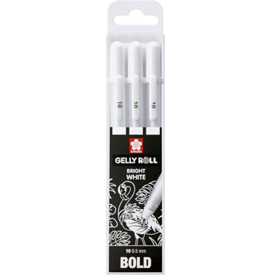 SAKURA Gelly Roll Marcadores (3 unidades), cor branco SAKURA Gelly Roll Marcadores (3 unidades), cor branco