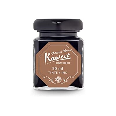Kaweco Tinta em copo de cor castanho caramelo, solúvel em água, vegana, 50 ml, Kaweco Tinta em copo de cor castanho caramelo, solúvel em água, vegana, 50 ml,