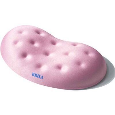 BRILA Almofada de pulso para rato e teclado almofada de espuma viscoelástica com orifícios para massagem computador, portátil, trabalho de escritório, jogos em rosa BRILA Almofada de pulso para rato e teclado almofada de espuma viscoelástica com orifícios para massagem computador, portátil, trabalho de escritório, jogos em rosa