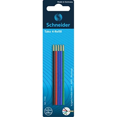 SCHNEIDER Take 4 recargas para caneta (5 unidades, recarga para caneta Take 4 de quatro cores) sortidas SCHNEIDER Take 4 recargas para caneta (5 unidades, recarga para caneta Take 4 de quatro cores) sortidas