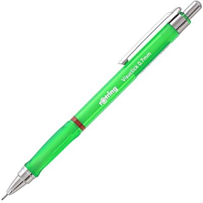Rotring Lápis mecânico 0,7 mm, pino de chumbo 2B, tomada verde vivo, 12 peças Rotring Lápis mecânico 0,7 mm, pino de chumbo 2B, tomada verde vivo, 12 peças