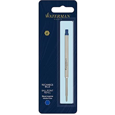Waterman recarga para canetas ponta média com tinta azul pacote de 1 Waterman recarga para canetas ponta média com tinta azul pacote de 1