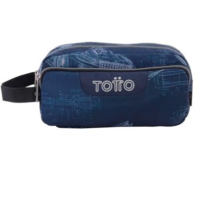 TOTTO Estojo escolar 3 compartimentos, modelo Agapec, estojo grande, dimensões 23 x 11,5 x 10,5 cm, pega lateral, puxadores ergonómicos com PVC, tecido resistente TOTTO Estojo escolar 3 compartimentos, modelo Agapec, estojo grande, dimensões 23 x 11,5 x 10,5 cm, pega lateral, puxadores ergonómicos com PVC, tecido resistente