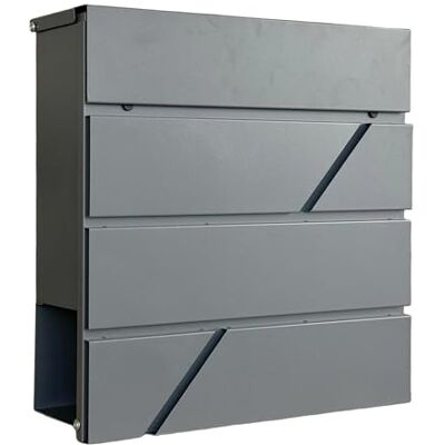 Relaxdays Caixa de correio com compartimento para jornais, HBT: 37 x 37 x 11 cm, DIN C4, adequado para exteriores, 4 chaves. Relaxdays Caixa de correio com compartimento para jornais, HBT: 37 x 37 x 11 cm, DIN C4, adequado para exteriores, 4 chaves.