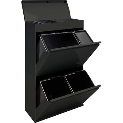 Arregui Top CR626-B2 Caixote para Lixo e Reciclagem de 4 Compartimentos com Gaveta Superior 23+11+17+17 L (68 L) com Cubas para Recipientes e Orgânico Contenedores de Reciclagem de Cozinha Arregui Top CR626-B2 Caixote para Lixo e Reciclagem de 4 Compartimentos com Gaveta Superior 23+11+17+17 L (68 L) com Cubas para Recipientes e Orgânico Contenedores de Reciclagem de Cozinha