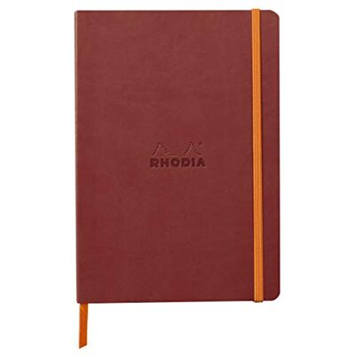 Rhodia Nacarat A5 Caderno flexível (14,8 x 21 cm, 160 páginas, papel Clairefontaine marfim 90 g/m2, fecho elástico, cobertura de pele sintética, rodiarama Rhodia Nacarat A5 Caderno flexível (14,8 x 21 cm, 160 páginas, papel Clairefontaine marfim 90 g/m2, fecho elástico, cobertura de pele sintética, rodiarama