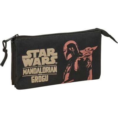 Safta Plumier Triple Mandalorian & Grogu 37 peças, estojo escolar organizador com 3 compartimentos e fecho, inclui 16 lápis, 14 marcadores, régua e semicírculo, medidas 12,5 x 5,5 x 19 5 cm, Estojo Safta Plumier Triple Mandalorian & Grogu 37 peças, estojo escolar organizador com 3 compartimentos e fecho, inclui 16 lápis, 14 marcadores, régua e semicírculo, medidas 12,5 x 5,5 x 19 5 cm, Estojo
