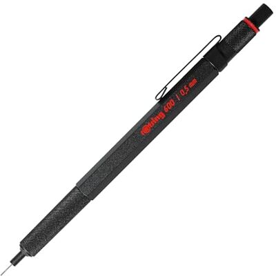 Rotring 600 Portaminas 0,5 mm Corpo metálico preto porta-vitaminas, aderência antiderrapante estriada e corpo sextavado Rotring 600 Portaminas 0,5 mm Corpo metálico preto porta-vitaminas, aderência antiderrapante estriada e corpo sextavado