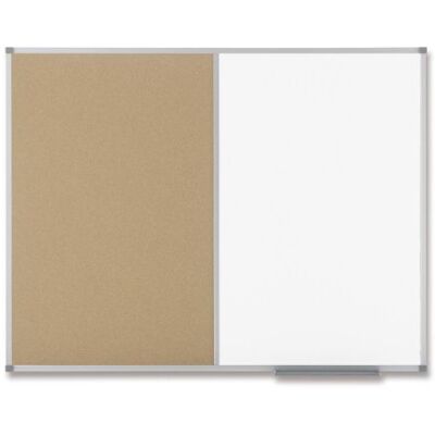 Nobo Classic Ardósia combinada de superfície magnética e cortiça (900 x 600 mm), branco Nobo Classic Ardósia combinada de superfície magnética e cortiça (900 x 600 mm), branco