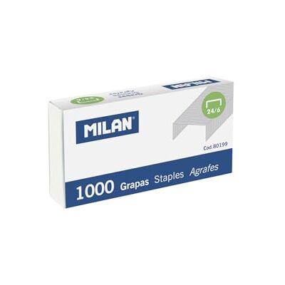 MILAN Agrafos, Prateados, 24/6, 1000 MILAN Agrafos, Prateados, 24/6, 1000