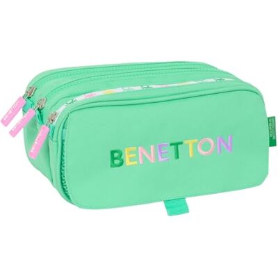 safta Benetton Mint Porta-tudo triplo grande, estojo infantil, estojo infantil, ideal para crianças na idade escolar, confortável e versátil, qualidade e resistência, 21,5 x 8 x 10 cm safta Benetton Mint Porta-tudo triplo grande, estojo infantil, estojo infantil, ideal para crianças na idade escolar, confortável e versátil, qualidade e resistência, 21,5 x 8 x 10 cm