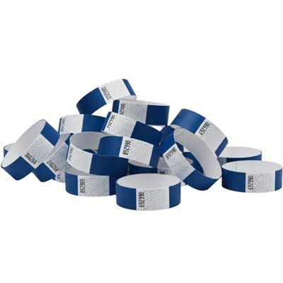 FUN FAN LINE 200 unidades pulseiras identificativas 19 mm de papel tyvek. Pulseiras de controlo numeradas com fecho adesivo. Intransferível e resistente à água. (cor azul) FUN FAN LINE 200 unidades pulseiras identificativas 19 mm de papel tyvek. Pulseiras de controlo numeradas com fecho adesivo. Intransferível e resistente à água. (cor azul)