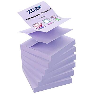 ZCZN Notas adesivas Z-Notes Posits de cores 6 blocos x 80 folhas 76 x 76 mm ZCZN Notas adesivas Z-Notes Posits de cores 6 blocos x 80 folhas 76 x 76 mm