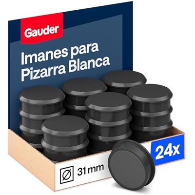 GAUDER Ímanes para Quadro Magnético Ímanes Redondos para Quadro Branco, Frigorífico e Escritório Discos de Ferrite (31 x 10 mm 24 Unidades Preto) GAUDER Ímanes para Quadro Magnético Ímanes Redondos para Quadro Branco, Frigorífico e Escritório Discos de Ferrite (31 x 10 mm 24 Unidades Preto)