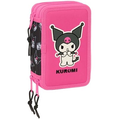 safta Kuromi Estojo escolar com 37 úteis incluídos, estojo infantil, estojo infantil, ideal para crianças dos 5 aos 14 anos, confortável e versátil, qualidade e resistência, 12,5 x 5,5 x 19,5 cm safta Kuromi Estojo escolar com 37 úteis incluídos, estojo infantil, estojo infantil, ideal para crianças dos 5 aos 14 anos, confortável e versátil, qualidade e resistência, 12,5 x 5,5 x 19,5 cm