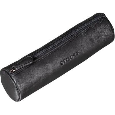 STILORD Estojo redondo pele vintage bolsa para lápis e canetas estojo escolar Pencil Case Roll suporte para homem mulher carteira de couro cor: castanho médio, Preto, Retro STILORD Estojo redondo pele vintage bolsa para lápis e canetas estojo escolar Pencil Case Roll suporte para homem mulher carteira de couro cor: castanho médio, Preto, Retro