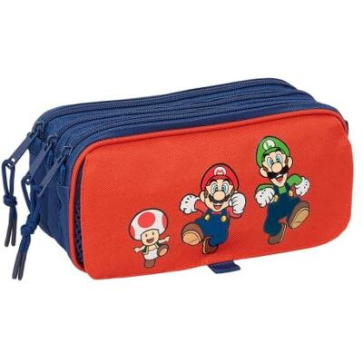 Safta Plumier Duplo Super Mario Bros Mamma MIA 29 peças, estojo escolar infantil com 2 compartimentos e fecho de correr, 12,5 x 4 x 19,5 cm, inclui marcadores, lápis e caneta, Estojo triplo Bros Safta Plumier Duplo Super Mario Bros Mamma MIA 29 peças, estojo escolar infantil com 2 compartimentos e fecho de correr, 12,5 x 4 x 19,5 cm, inclui marcadores, lápis e caneta, Estojo triplo Bros