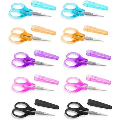 Yaqor Tesouras pequenas artesanais, 0 unidades mini tesouras de aço inoxidável com proteção, tesoura escolar e costura para papel, bordado e tecido, precisão portáteis para casa e escritório Yaqor Tesouras pequenas artesanais, 0 unidades mini tesouras de aço inoxidável com proteção, tesoura escolar e costura para papel, bordado e tecido, precisão portáteis para casa e escritório