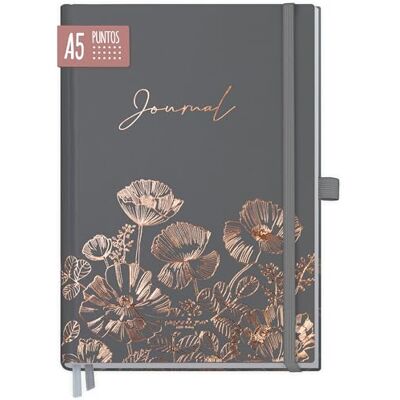 Häfft paper&you® Premium Journal A5 com pontos "Poppy" 188 páginas numeradas com grade de pontos e papel de gramagem de 120 g/m², ideal para diários, listas e notas Häfft paper&you® Premium Journal A5 com pontos "Poppy" 188 páginas numeradas com grade de pontos e papel de gramagem de 120 g/m², ideal para diários, listas e notas