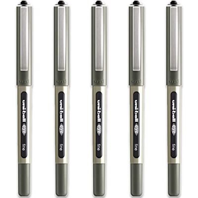 Uni-Ball Canetas UB-157 Eye Fine, tinta preta Uni Super Ink, ponta de 0,7 mm. Pacote de 5 unidades Uni-Ball Canetas UB-157 Eye Fine, tinta preta Uni Super Ink, ponta de 0,7 mm. Pacote de 5 unidades