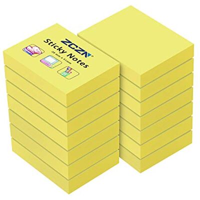 ZCZN Notas adesivas pequenas, 14 blocos Post-its coloridos e 51 x 38 mm, Post It pastel 100 folhas por bloco, adequadas para memorandos, notícias, lembretes, cor amarela ZCZN Notas adesivas pequenas, 14 blocos Post-its coloridos e 51 x 38 mm, Post It pastel 100 folhas por bloco, adequadas para memorandos, notícias, lembretes, cor amarela