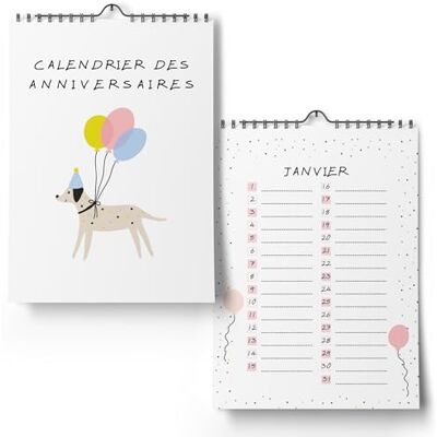 MAVANTO Aniversários de ano civil independente (francês) calendário perpétuo sem data para introduzir aniversários (A5) MAVANTO Aniversários de ano civil independente (francês) calendário perpétuo sem data para introduzir aniversários (A5)
