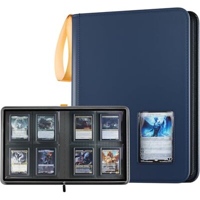 ProCase Álbum Toploader com janela 144 cartões, marinho Para Toploader de 3" x 4", compatível com MTG/TCG, PU reforçado, correia. Ideal para colecionar, proteger e oferecer. ProCase Álbum Toploader com janela 144 cartões, marinho Para Toploader de 3" x 4", compatível com MTG/TCG, PU reforçado, correia. Ideal para colecionar, proteger e oferecer.