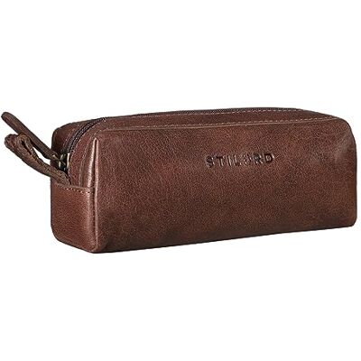 STILORD "" Estojo escolar para lápis de pele bolsa ou porta-tudo para maquilhagem colégio ou viagem estojo quadrado de couro genuíno vintage Cor: Sela castanho, Retro STILORD "" Estojo escolar para lápis de pele bolsa ou porta-tudo para maquilhagem colégio ou viagem estojo quadrado de couro genuíno vintage Cor: Sela castanho, Retro