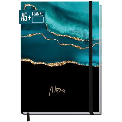Häfft paper&you® Caderno A5 diário em branco "Shiny Teal Häfft paper&you® Caderno A5 diário em branco "Shiny Teal