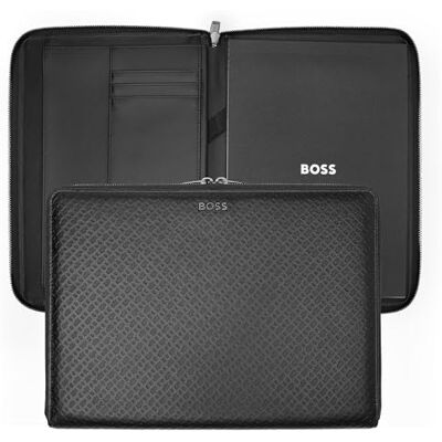 Boss Pasta de conferências A4 monogram Zipped Black Boss Pasta de conferências A4 monogram Zipped Black