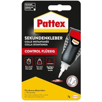 Pattex Cola instantânea Matic, líquido de 3 g para reparações instantâneas extra rápidas, fortes e flexíveis em casa, resistente à lava-louça Pattex Cola instantânea Matic, líquido de 3 g para reparações instantâneas extra rápidas, fortes e flexíveis em casa, resistente à lava-louça