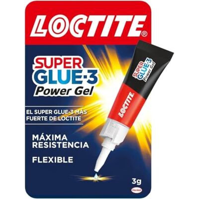 Loctite Super Glue-3 Power Gel, gel adesivo flexível e resistente, cola instantânea para superfícies verticais, cola transparente extraforte, 1x3 g Loctite Super Glue-3 Power Gel, gel adesivo flexível e resistente, cola instantânea para superfícies verticais, cola transparente extraforte, 1x3 g