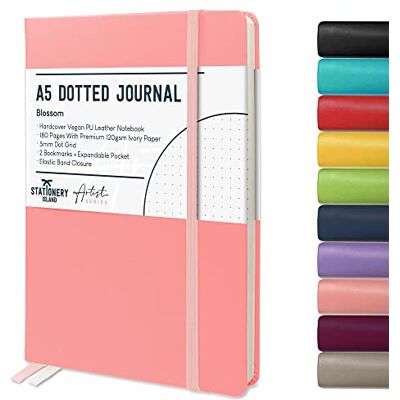 Stationery Island Caderno Pontilhado A5 Notebook Rosa Florescer Caderno A5 Bullet Dotted Journal Pontos de Capa Dura Com 180 Páginas 120gsm Papel para Notas, Planeamento, Estudo, Viagens, Diário Stationery Island Caderno Pontilhado A5 Notebook Rosa Florescer Caderno A5 Bullet Dotted Journal Pontos de Capa Dura Com 180 Páginas 120gsm Papel para Notas, Planeamento, Estudo, Viagens, Diário