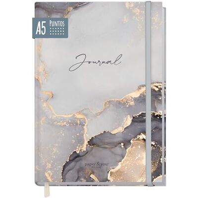 Häfft paper&you® JournalA5 dotted Caderno com pontos "mármore cinzento Häfft paper&you® JournalA5 dotted Caderno com pontos "mármore cinzento