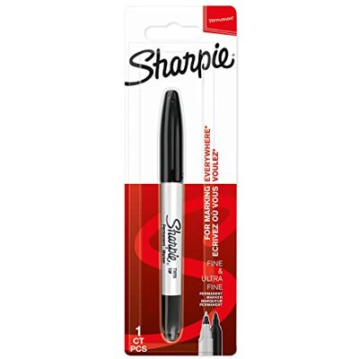 Sharpie marcador permanente de ponta dupla pontas finas e ultrafina preto pacote de 1 marcador material escolar ideal Sharpie marcador permanente de ponta dupla pontas finas e ultrafina preto pacote de 1 marcador material escolar ideal