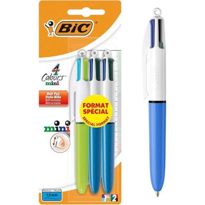 BIC Mini Mini Fashion Caneta Esferográfica Retrátil Pacote Blister de 3 cores sortidas BIC Mini Mini Fashion Caneta Esferográfica Retrátil Pacote Blister de 3 cores sortidas