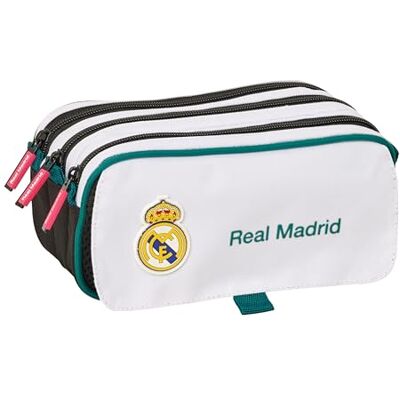 Safta REAL MADRID EQUIPAÇÃO 26/27 Porta-todo triplo Big, estojo infantil, ideal para crianças na idade escolar, confortável e versátil, qualidade e resistência, 21,5 x 8 x 10 cm Safta REAL MADRID EQUIPAÇÃO 26/27 Porta-todo triplo Big, estojo infantil, ideal para crianças na idade escolar, confortável e versátil, qualidade e resistência, 21,5 x 8 x 10 cm