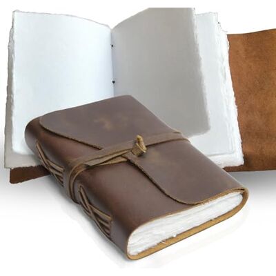 WANDERINGS Caderno de couro vintage antigo e feito à mão com papel com borda de marfim, perfeito para escrever, desenhar, pintar ou como diário, caderno de viajante, diário de viagem 18 x 13 cm WANDERINGS Caderno de couro vintage antigo e feito à mão com papel com borda de marfim, perfeito para escrever, desenhar, pintar ou como diário, caderno de viajante, diário de viagem 18 x 13 cm