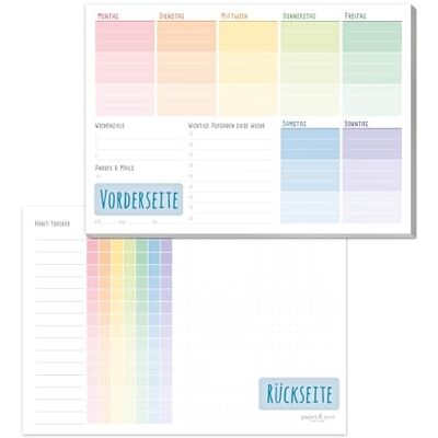 Häfft Agenda semanal em formato A5 para tarefas, objetivos e notas "Rainbow Häfft Agenda semanal em formato A5 para tarefas, objetivos e notas "Rainbow