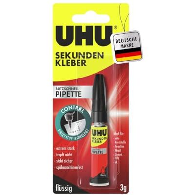 UHU cola instantânea (rapidamente com pipeta) UHU cola instantânea (rapidamente com pipeta)
