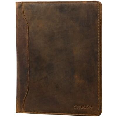 STILORD '' Porta-documentos vintage de couro pasta de documentos de couro de escrita 12,2 polegadas pasta A4 com fecho de correr, cor: castanho médio STILORD '' Porta-documentos vintage de couro pasta de documentos de couro de escrita 12,2 polegadas pasta A4 com fecho de correr, cor: castanho médio