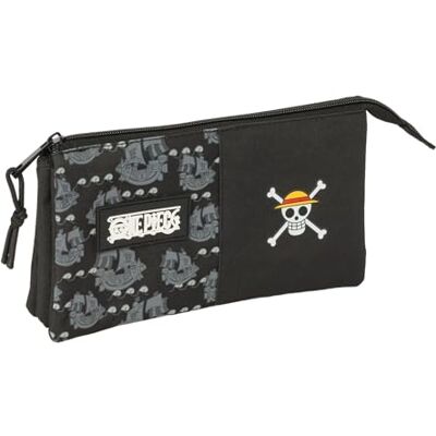 safta One Piece Pirates Suporte triplo para crianças, estojo infantil, ideal para crianças na idade escolar, confortável e versátil, qualidade e resistência, 22 x 3 x 12 cm safta One Piece Pirates Suporte triplo para crianças, estojo infantil, ideal para crianças na idade escolar, confortável e versátil, qualidade e resistência, 22 x 3 x 12 cm