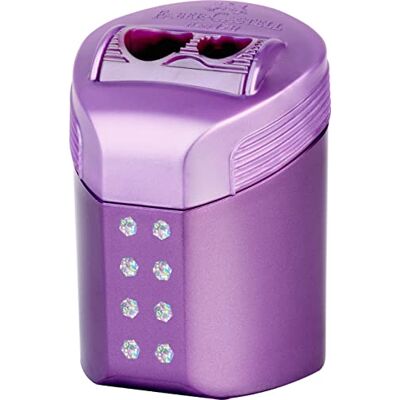 Faber-Castell RollOn Sparkle Caixa de afiar com orifício duplo, Faber-Castell RollOn Sparkle Caixa de afiar com orifício duplo,