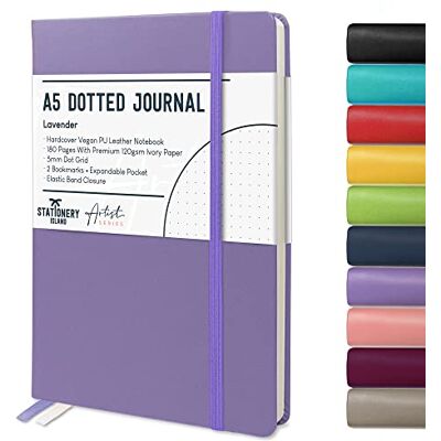 Stationery Island Caderno Pontilhado A5 Notebook Violeta Lavanda Caderno A5 Bullet Dotted Journal Pontos de Capa Dura Com 180 Páginas 120gsm Papel para Notas, Planeamento, Estudo, Viagens, Diário Stationery Island Caderno Pontilhado A5 Notebook Violeta Lavanda Caderno A5 Bullet Dotted Journal Pontos de Capa Dura Com 180 Páginas 120gsm Papel para Notas, Planeamento, Estudo, Viagens, Diário