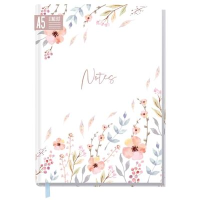 Häfft Trendstuff by ® Caderno, diário A5 listrado "Sweet Flowers Häfft Trendstuff by ® Caderno, diário A5 listrado "Sweet Flowers